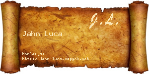 Jahn Luca névjegykártya